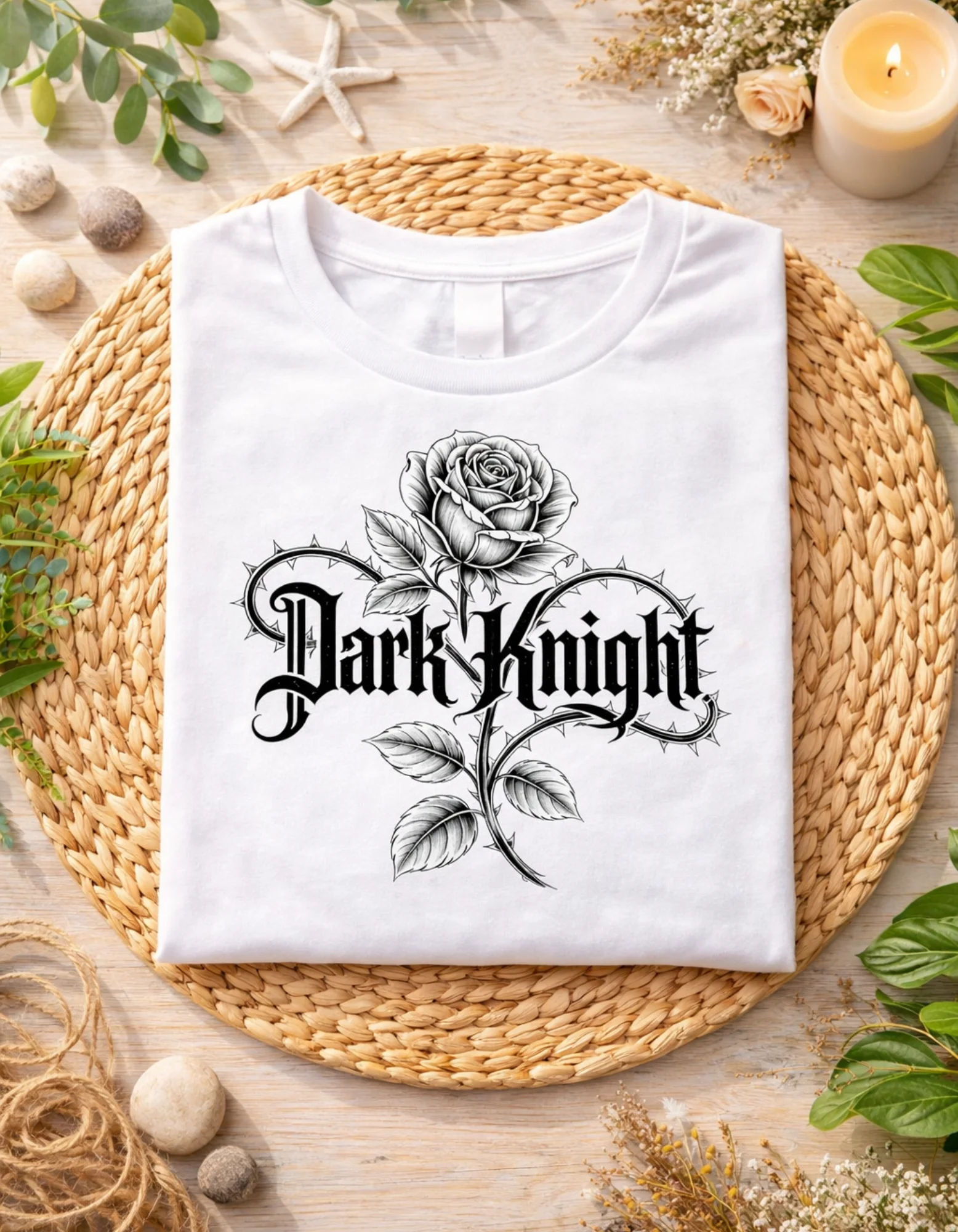Dark Knight Rose Gothic T-Shirt, Vampire Knight Anime Style, Dark Romance Tee, Goth Alternative Halloween Valentine Gift