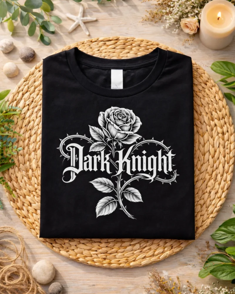 Dark Knight Rose Gothic T-Shirt, Vampire Knight Anime Style, Dark Romance Tee, Goth Alternative Halloween Valentine Gift